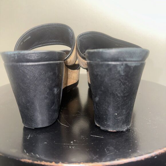 Authentic Women's Prada Logo Platform Slide Wedge Sandals Shoes Size 40EU/9.5 US - Picture 7 of 11